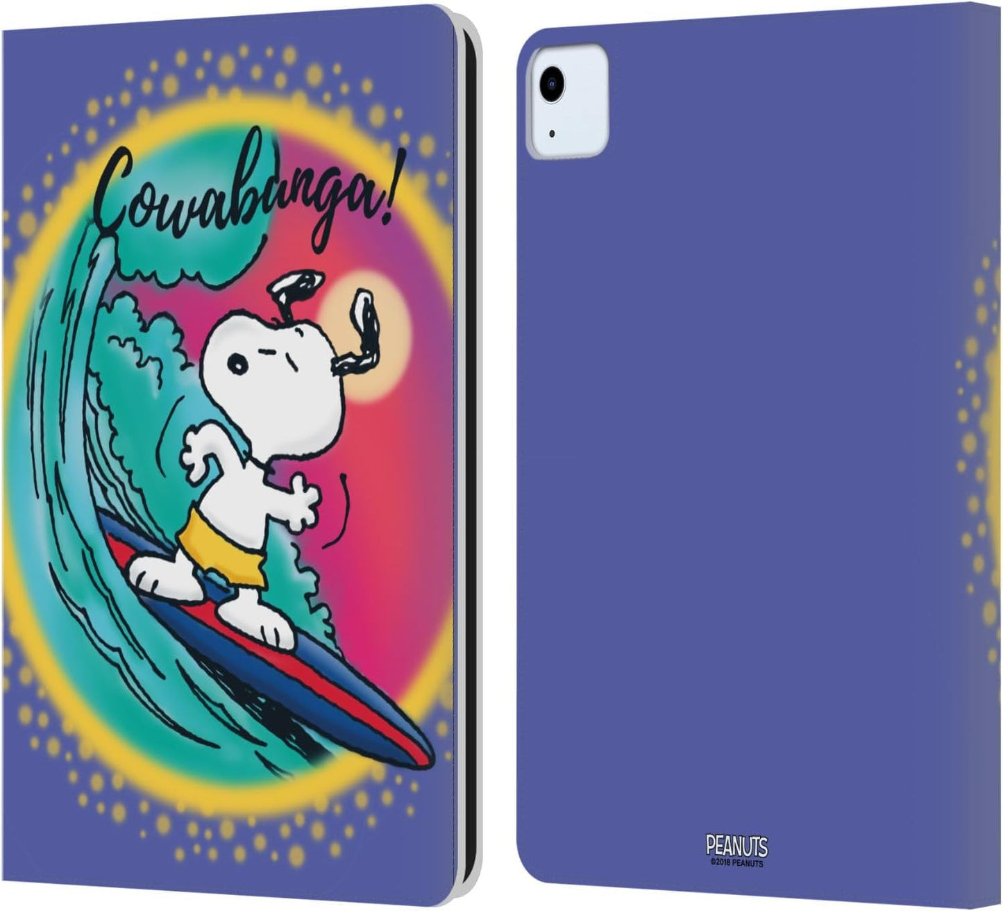 Peanuts Cowabunga Surf Snoopy Leather Wallet Case for iPad Air