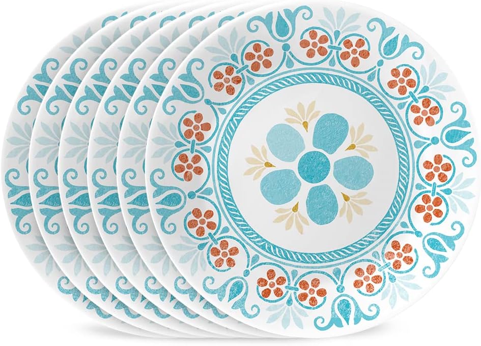 Corelle Vitrelle 6-Piece Salad Plates Set for Appetizers