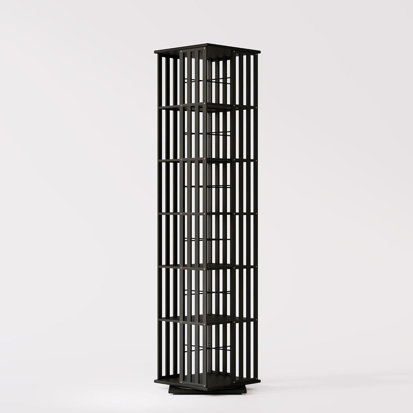 360 Rotating Bamboo Bookshelf Tower for Kids and Adults