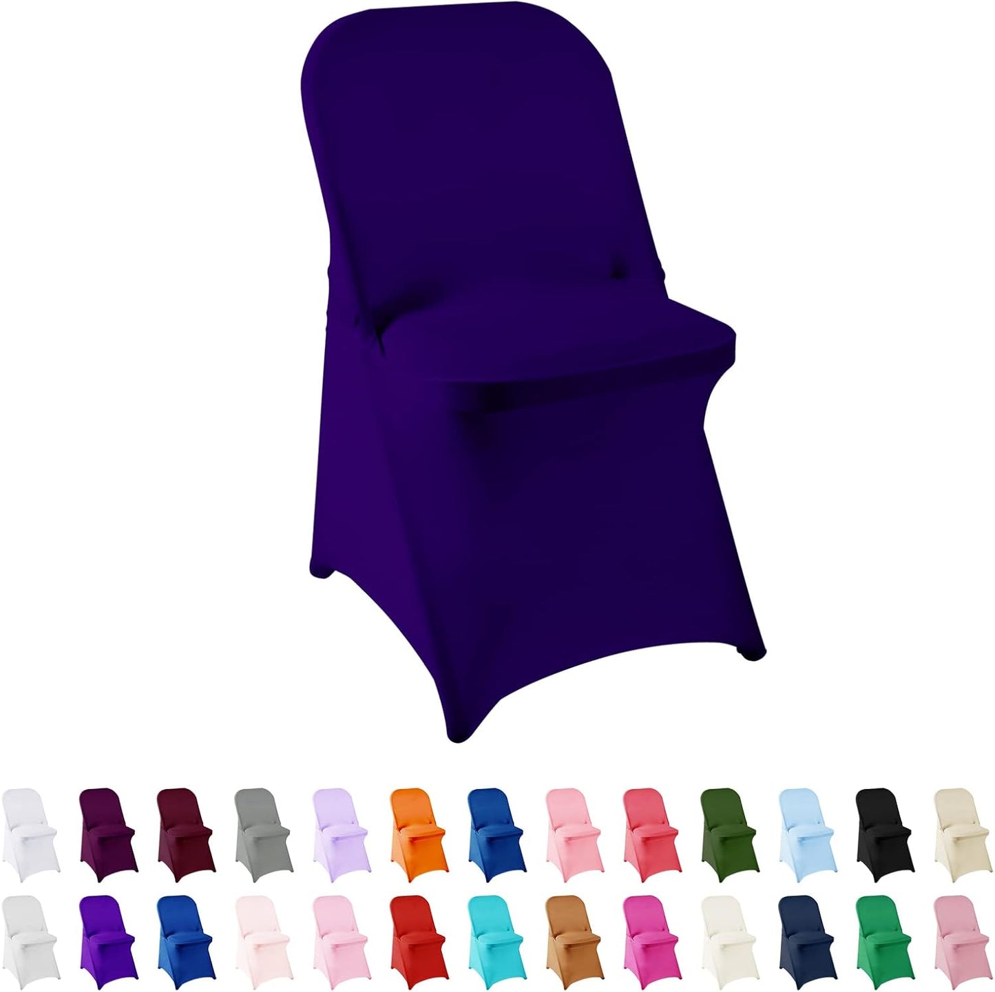 25PCS Spandex Chair Covers for Weddings and Parties - Purple