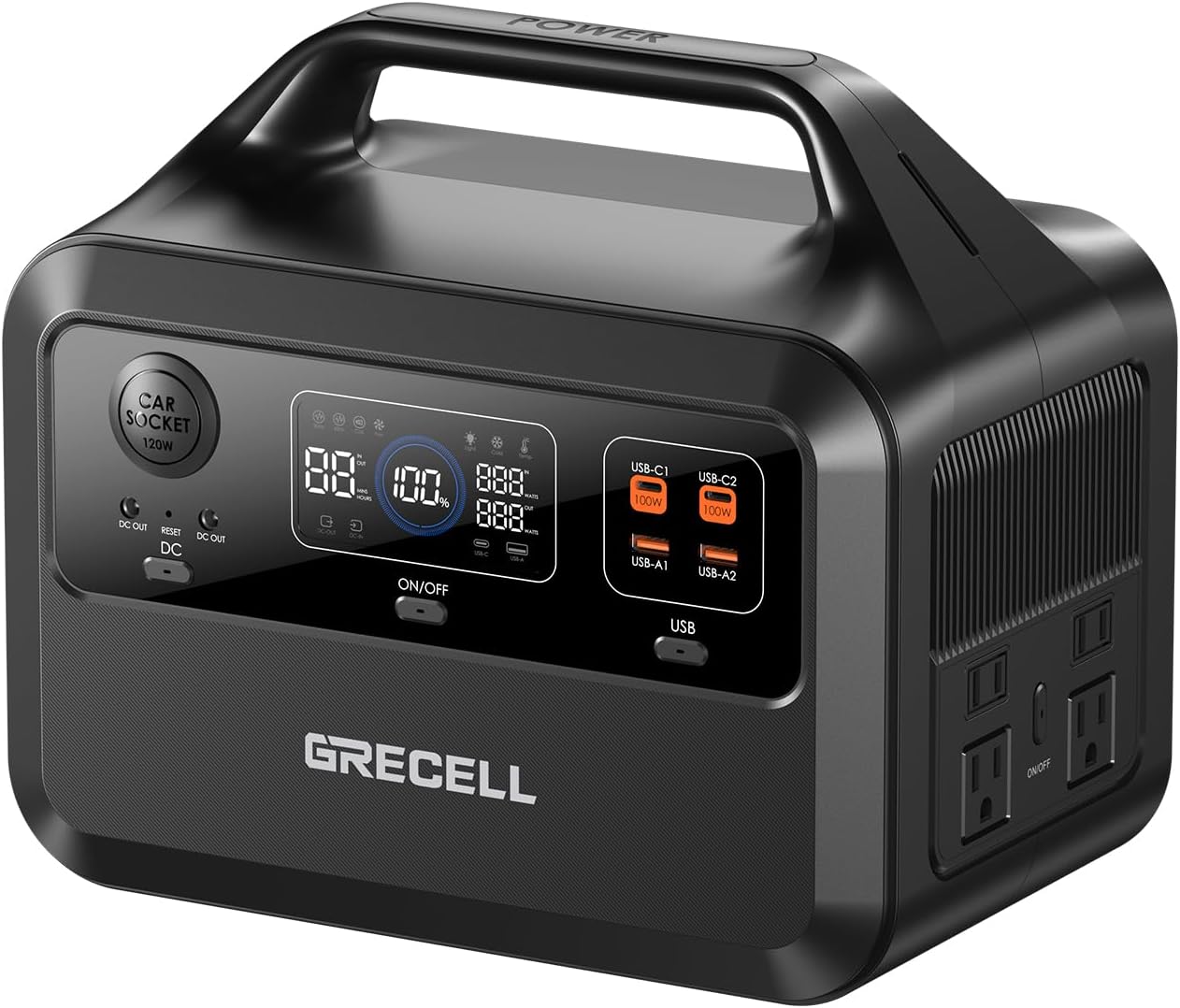 GRECELL Portable Power Station 600 - Reliable Outdoor Energy Source