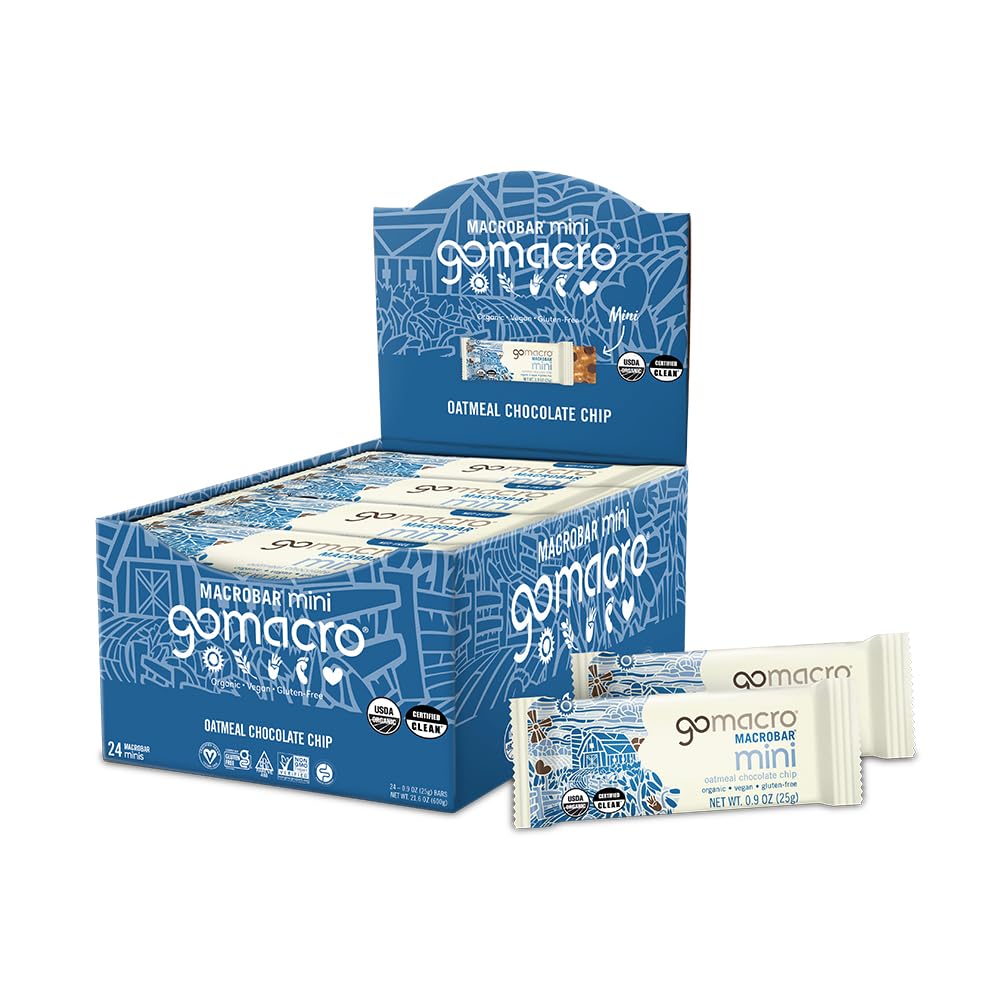 GoMacro Mini Vegan Snack Bars - Oatmeal Chocolate Chip 24 Count