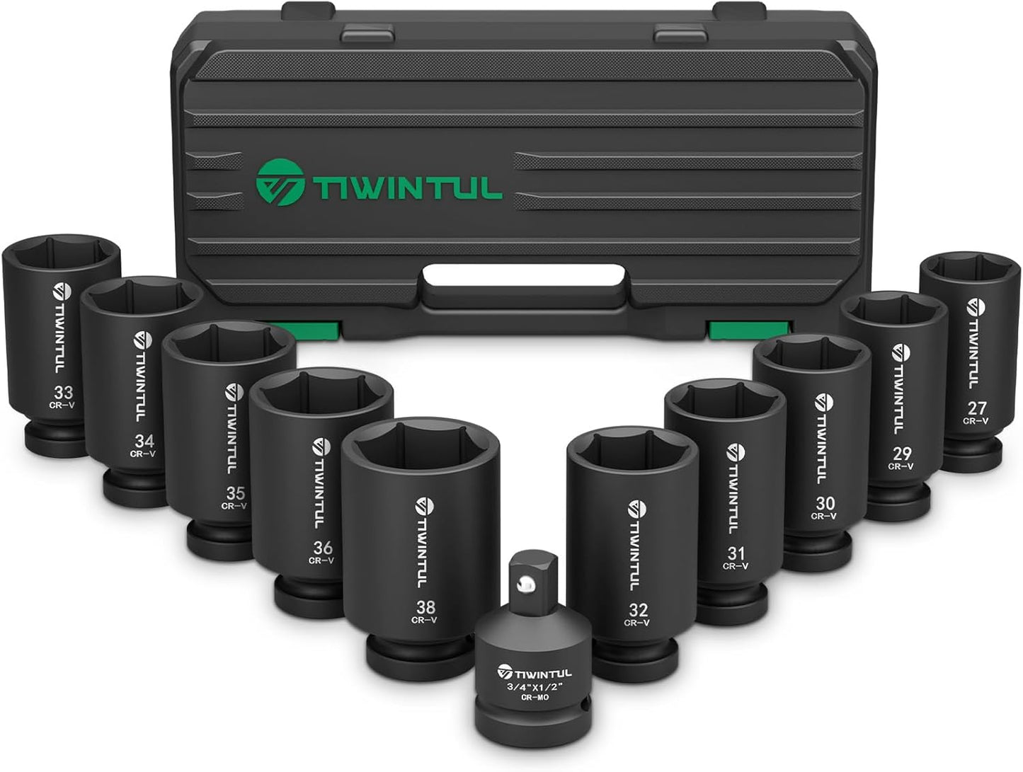 11-Piece Axle Nut Socket Set for Heavy Duty Work and Storage