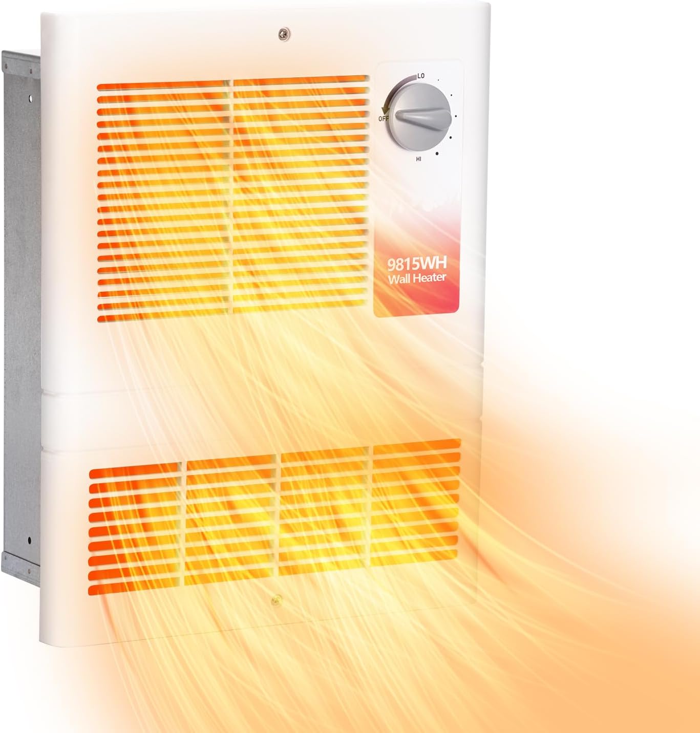 1500W High Capacity Wall Heater - Adjustable Thermostat - White