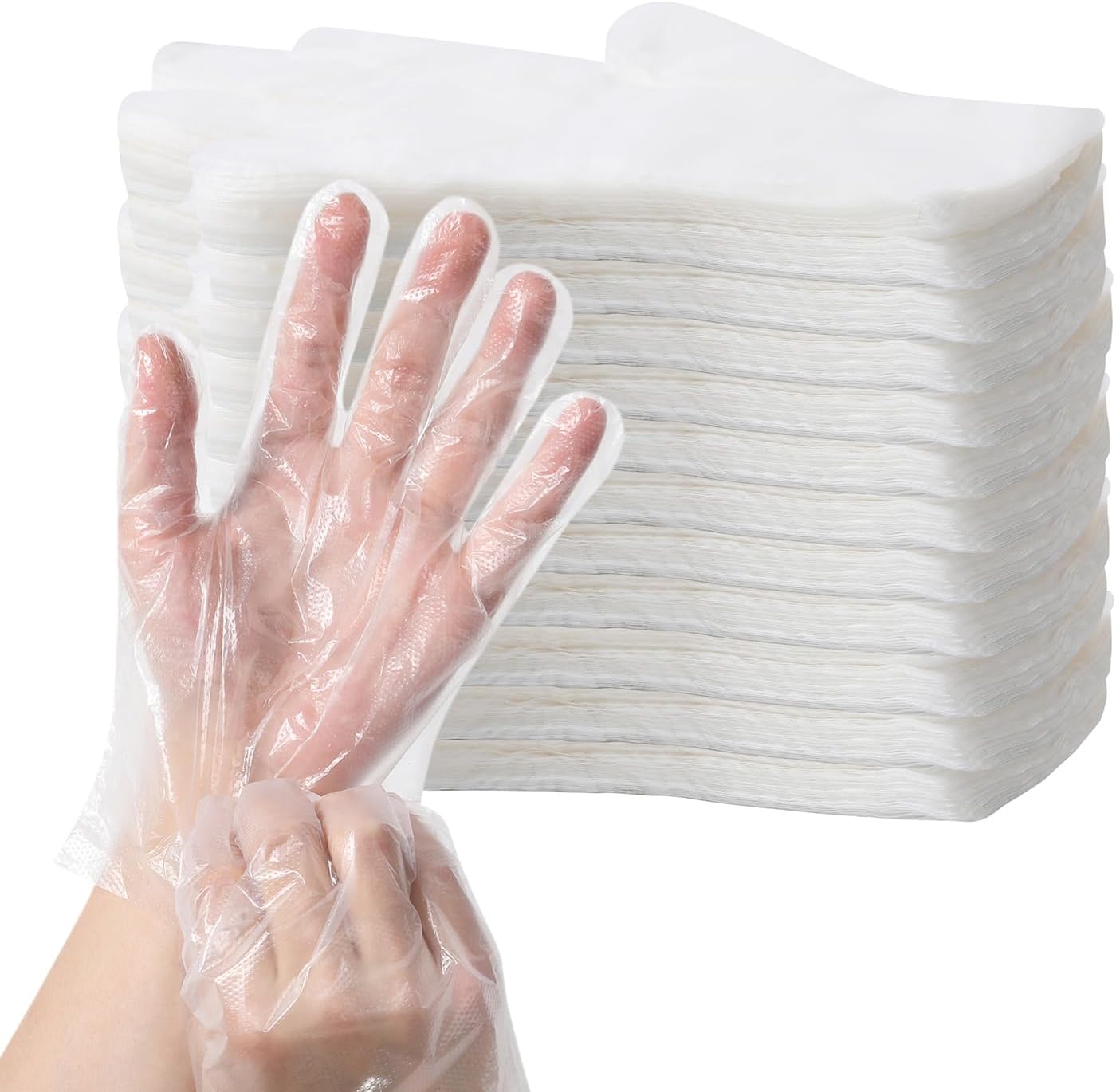 HLIN 1500 Pcs Disposable Plastic Gloves - Transparent & Versatile