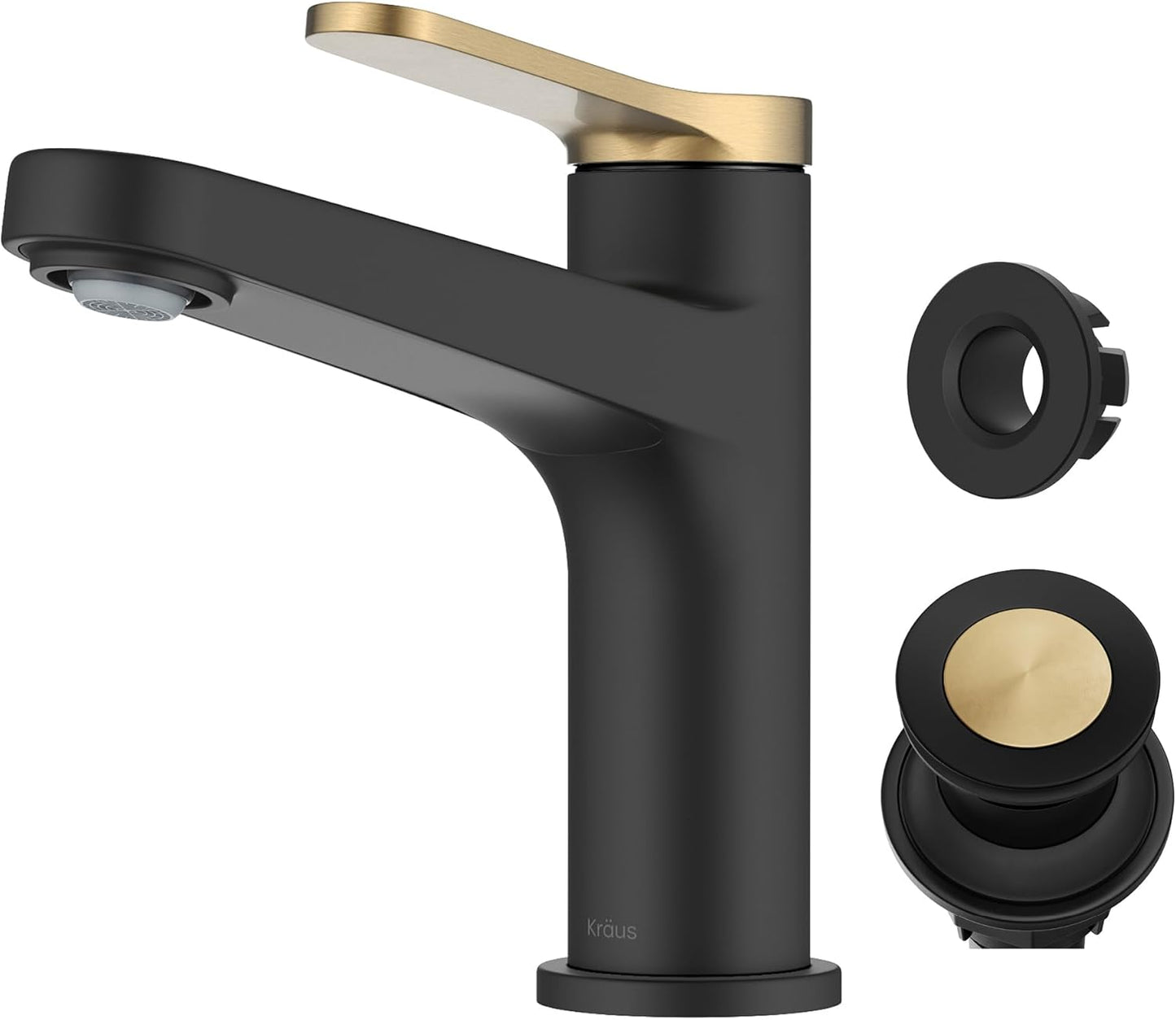 KRAUS Indy Single Handle Bathroom Sink Faucet in Brushed Brass