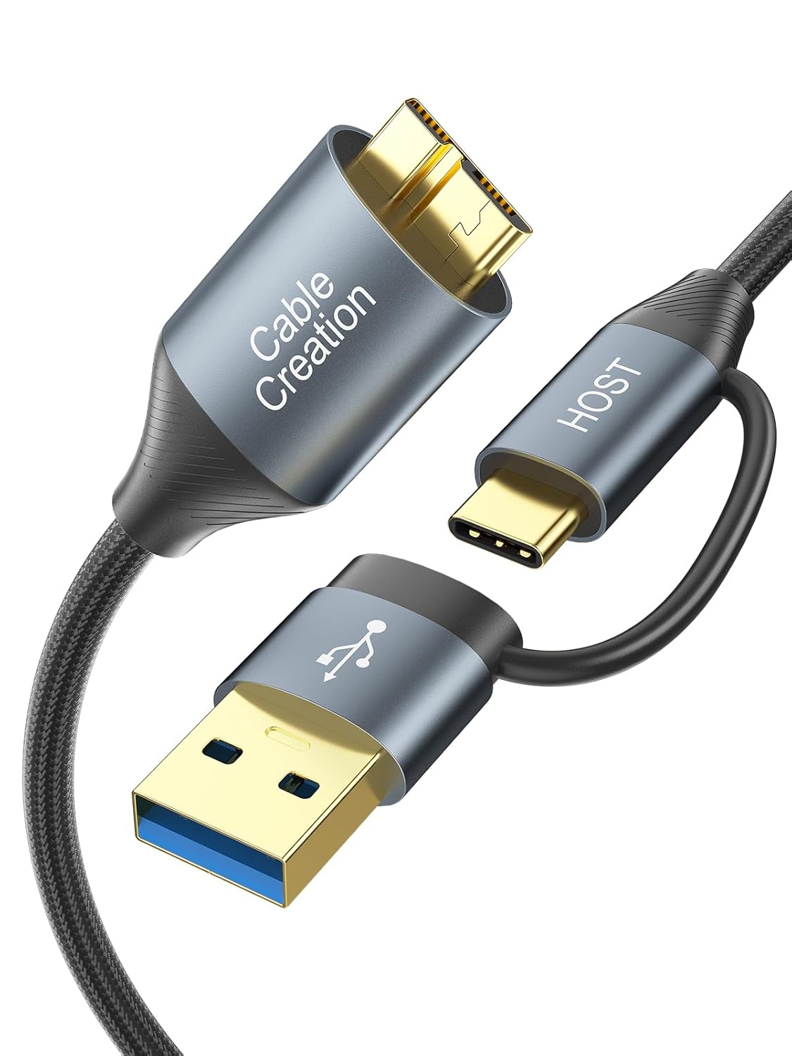 Super-Speed USB C Hard Drive Cable 1FT - Compatible with iPhone & External Drives