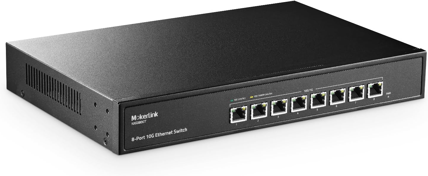 MokerLink 8 Port 10Gbps Ethernet Switch for High-Speed Networking