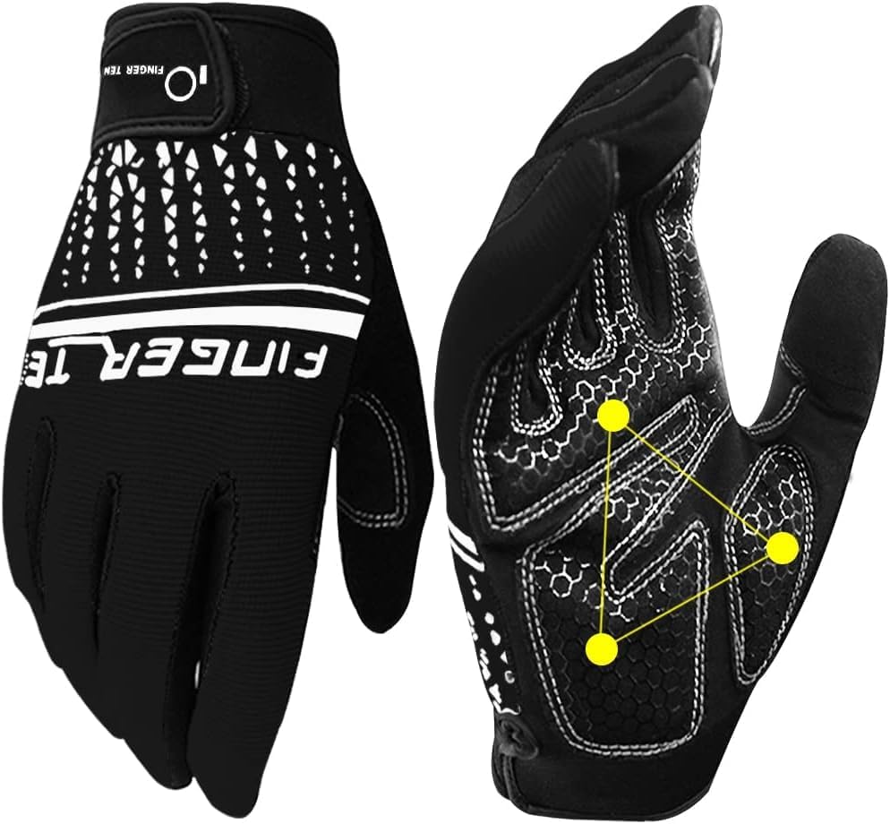 FINGER TEN Full Finger Workout Gloves - Enhanced Grip