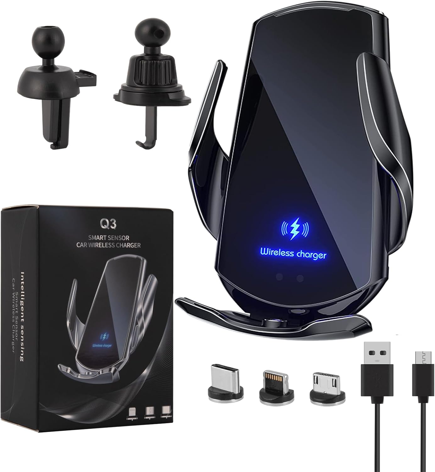 15W Fast Wireless Car Charger & Phone Mount