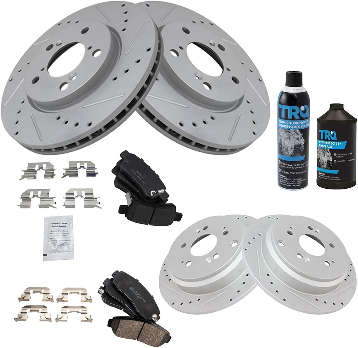 TRQ Performance Brake Pad & Rotor Kit for Honda Odyssey 2005-2010