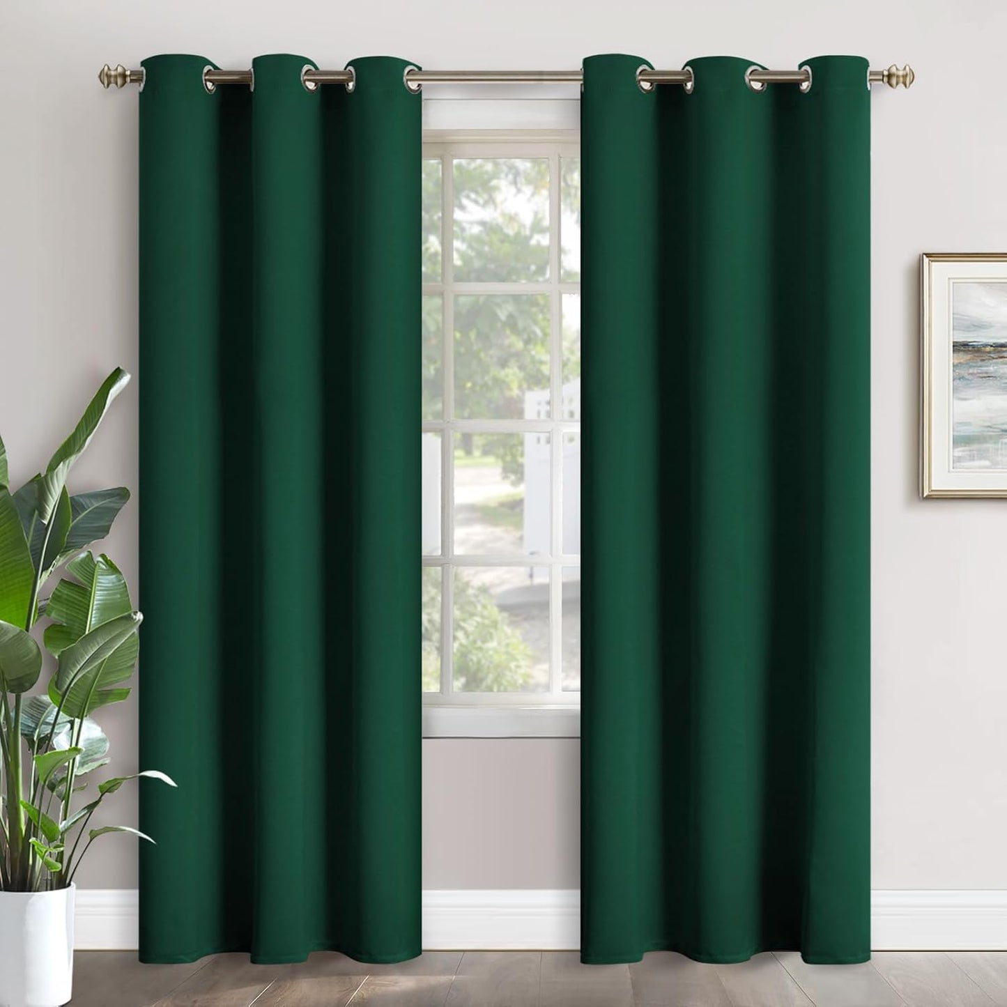 YoungsTex Emerald Green Blackout Curtains for Bedroom 84 Inch