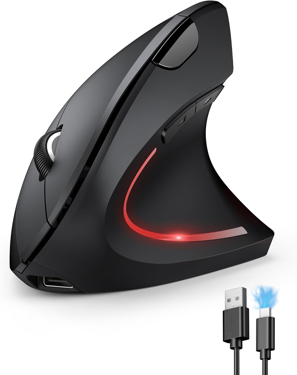 TECKNET Rechargeable Vertical Ergo Mouse - 5 Adjustable DPI