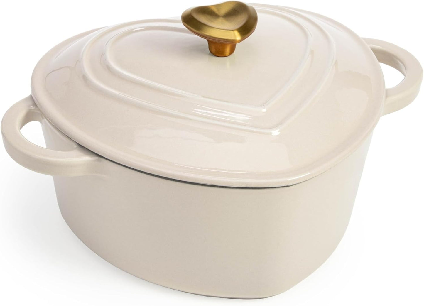 Heart-Shaped Enameled Cast Iron Dutch Oven for Stylish Cooking