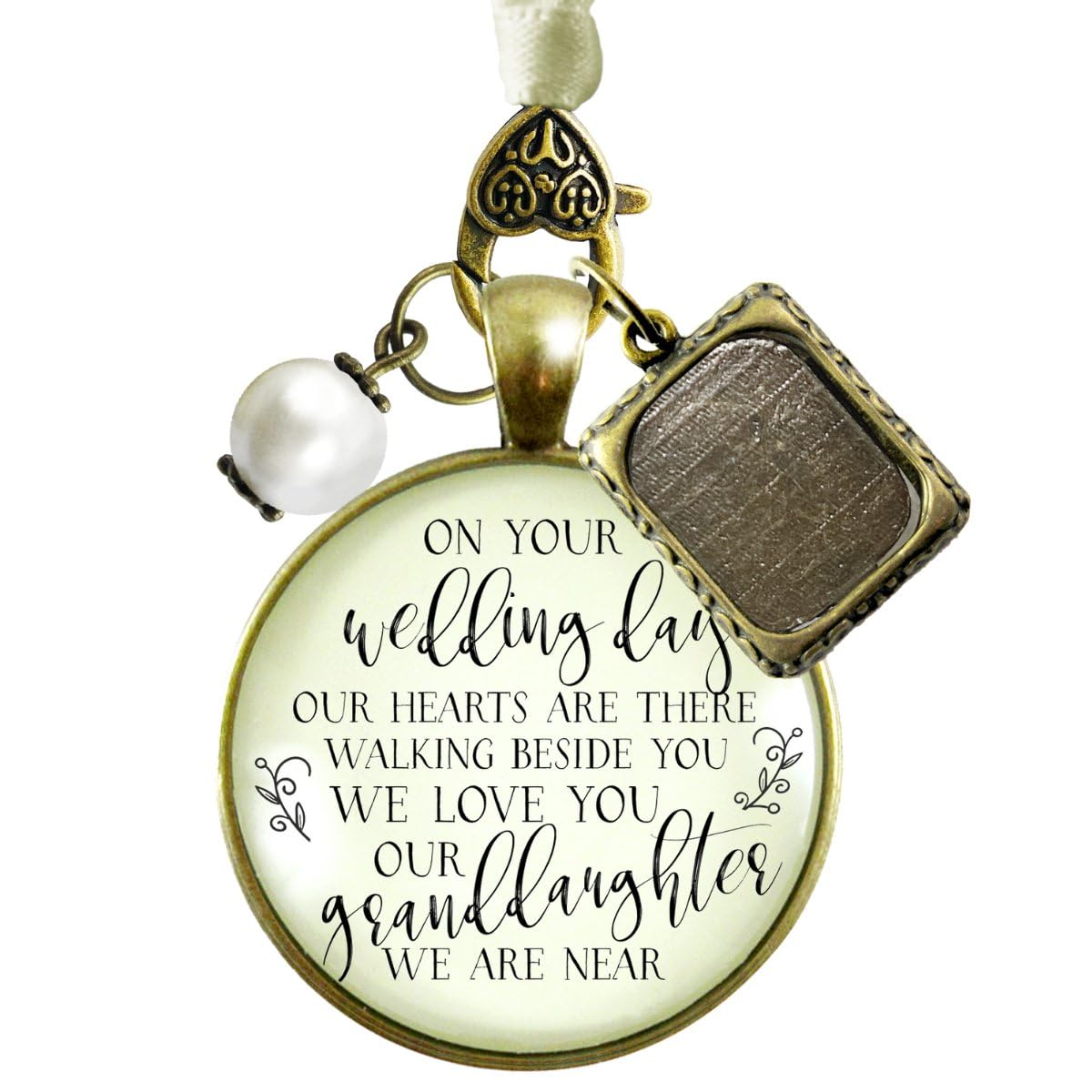 Bouquet Picture Charm for Grandparents on Wedding Day Gift