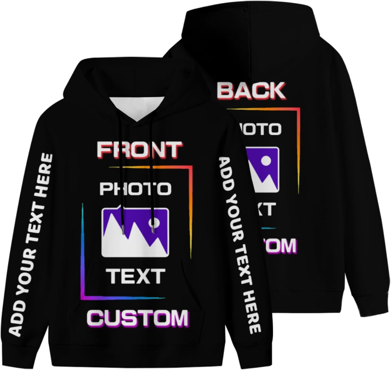 Personalized Image Hoodies - Custom Bulk Unisex