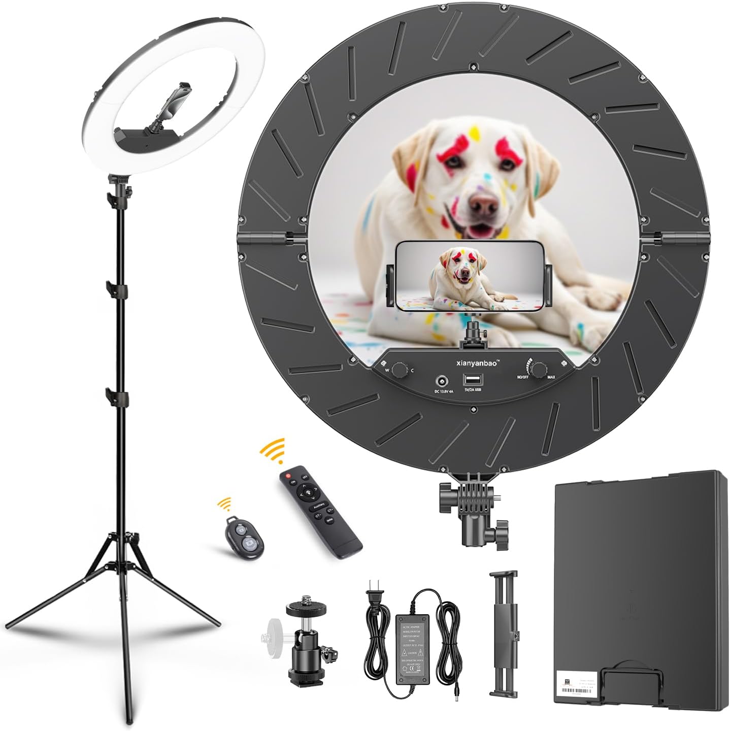 18 Inch Dimmable LED Ring Light Kit with Tripod and Case