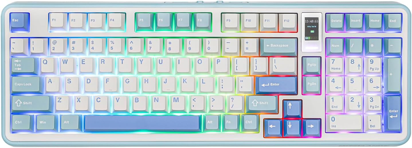 Vibe99 Wireless Gaming Keyboard with 1.06-Inch Screen and RGB