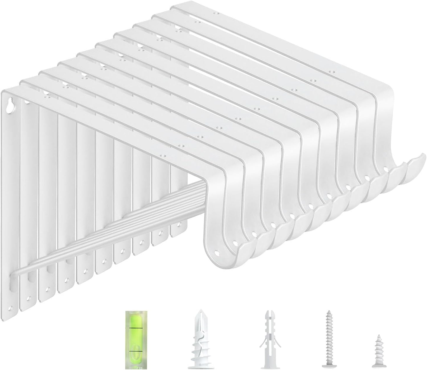 10-Pack Heavy Duty Closet Rod Brackets for Maximum Support