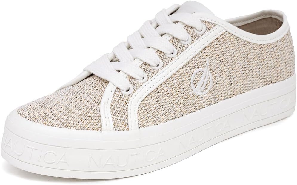Nautica Womens Lace-Up Fashion Sneakers for Stylish Comfort