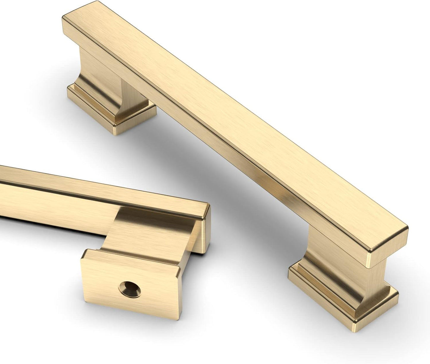 Brushed Brass Kitchen Cabinet Handles - 10 Pack 3.75 Inch Pulls