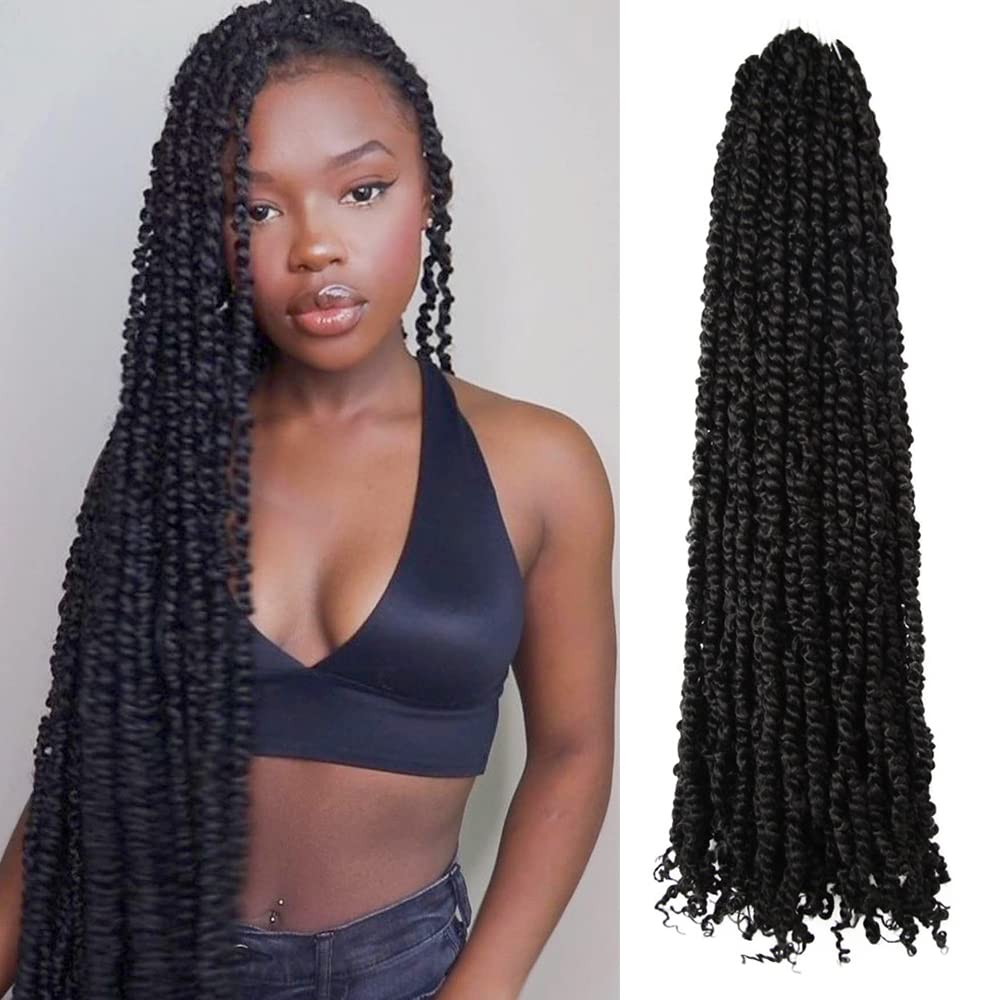 Long Passion Twist Crochet Hair 30 Inch Pre-twisted Braids