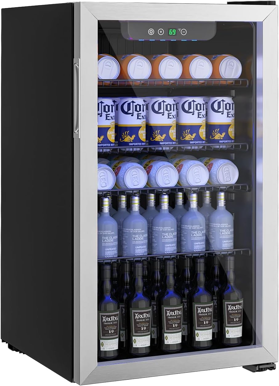 Beverage Refrigerator and Cooler for Home, Bar, and Office