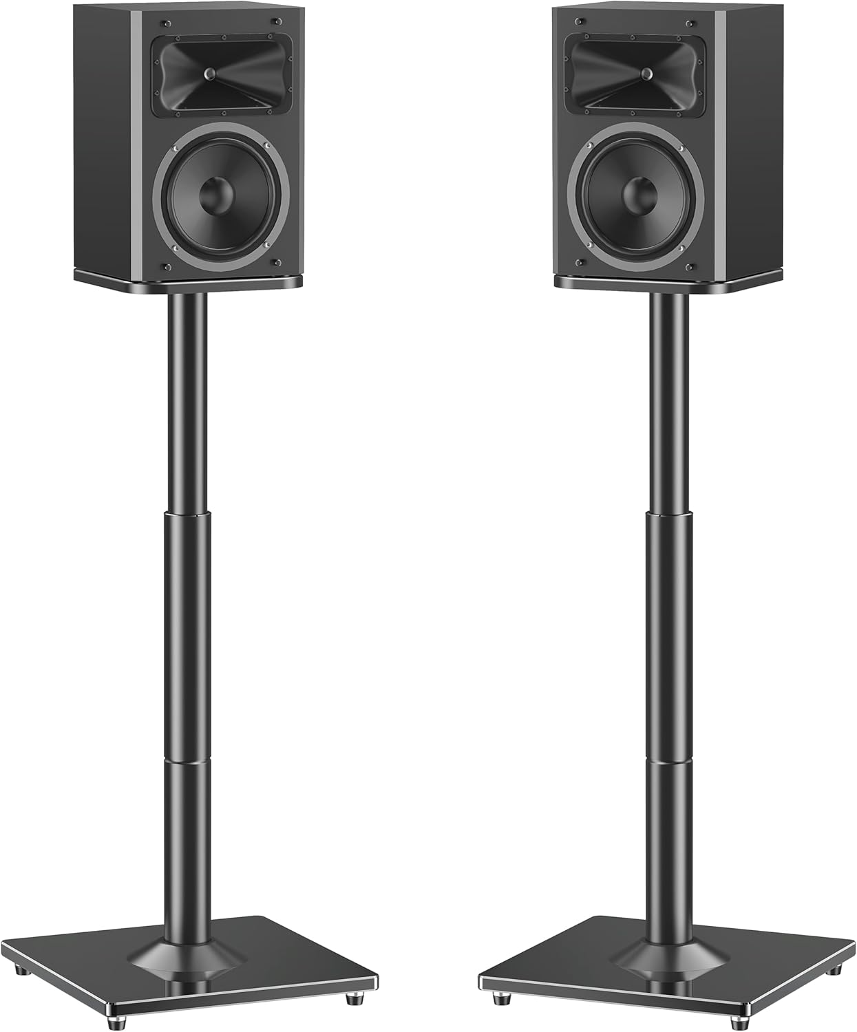 Adjustable Height Speaker Stands - Hold Large Speakers Securely