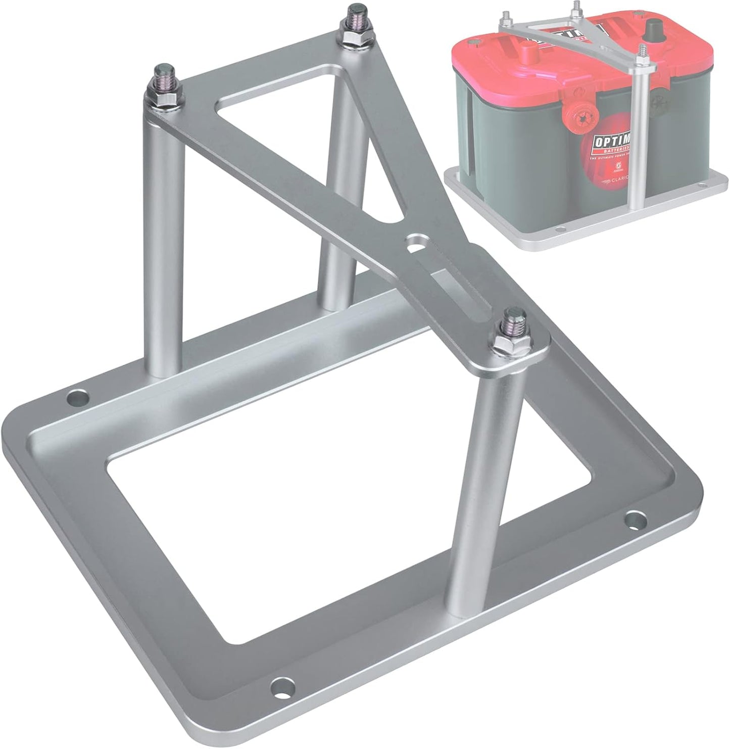 Battery Tray for Optima - Secure Hold Down Kit for Racing