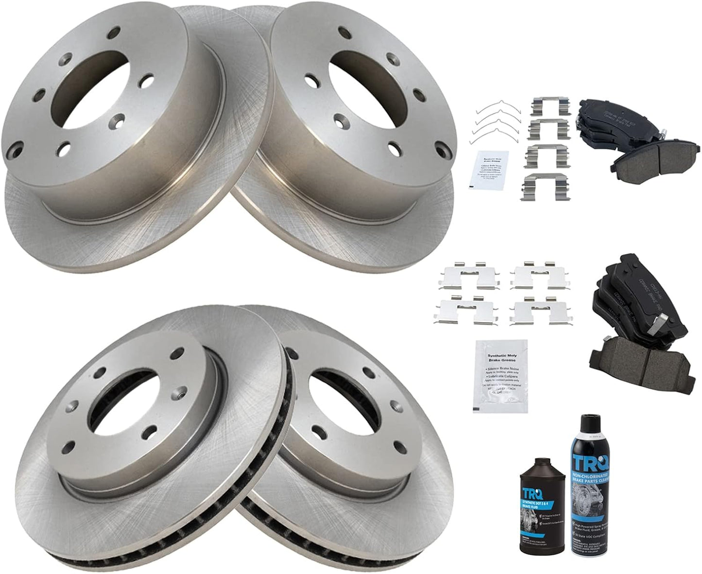 TRQ Brake Pad & Rotor Kit for 2001 Kia Optima - Complete Set