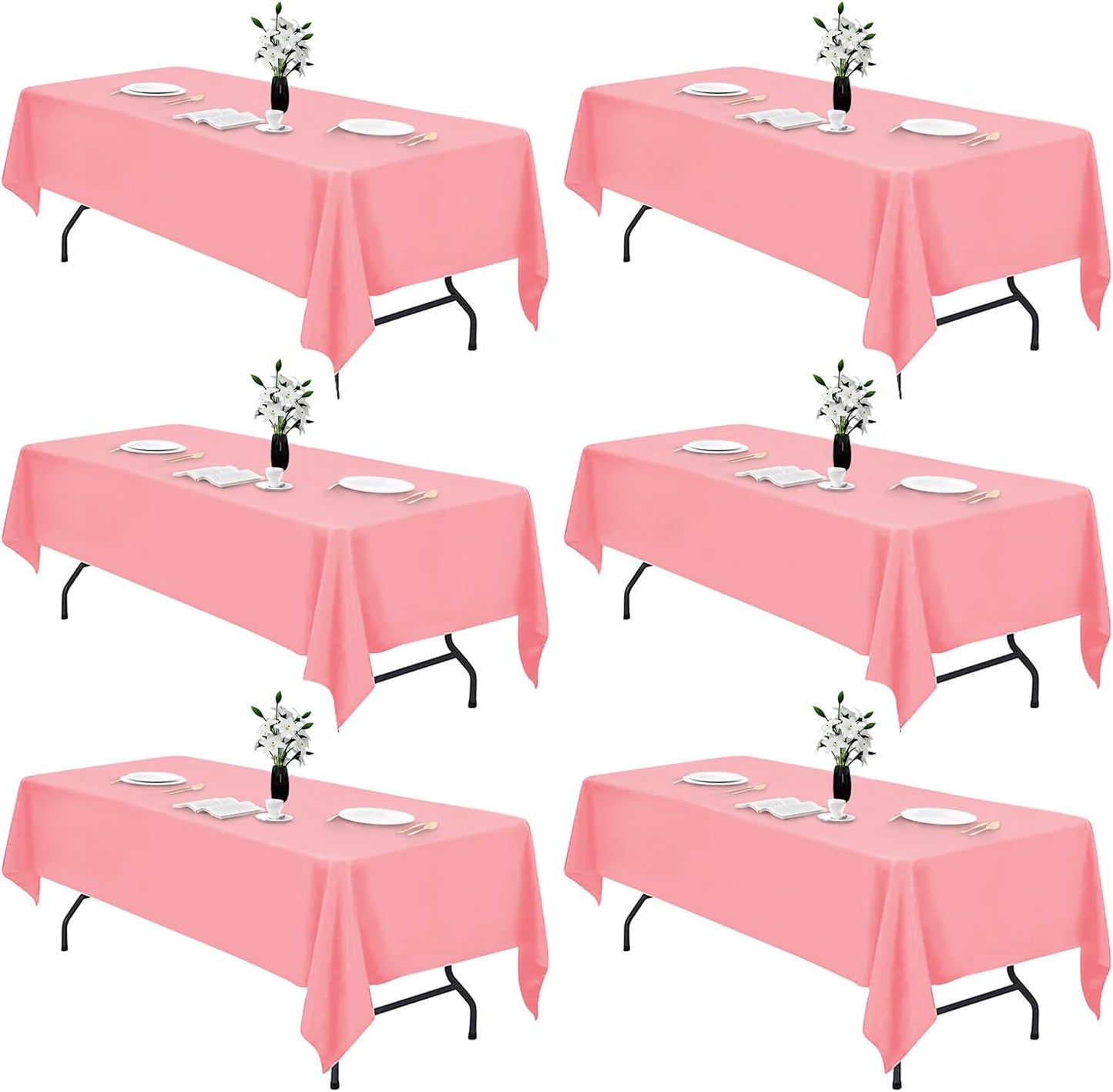 Elegant Blush Pink Table Cloth for Rectangle Tables - 70 x 120 in