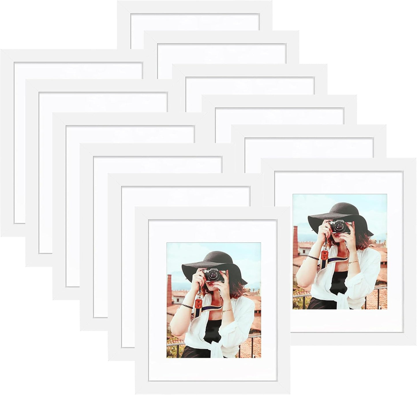 Picrit 8x10 Picture Frame Set of 12 for Wall or Table Display