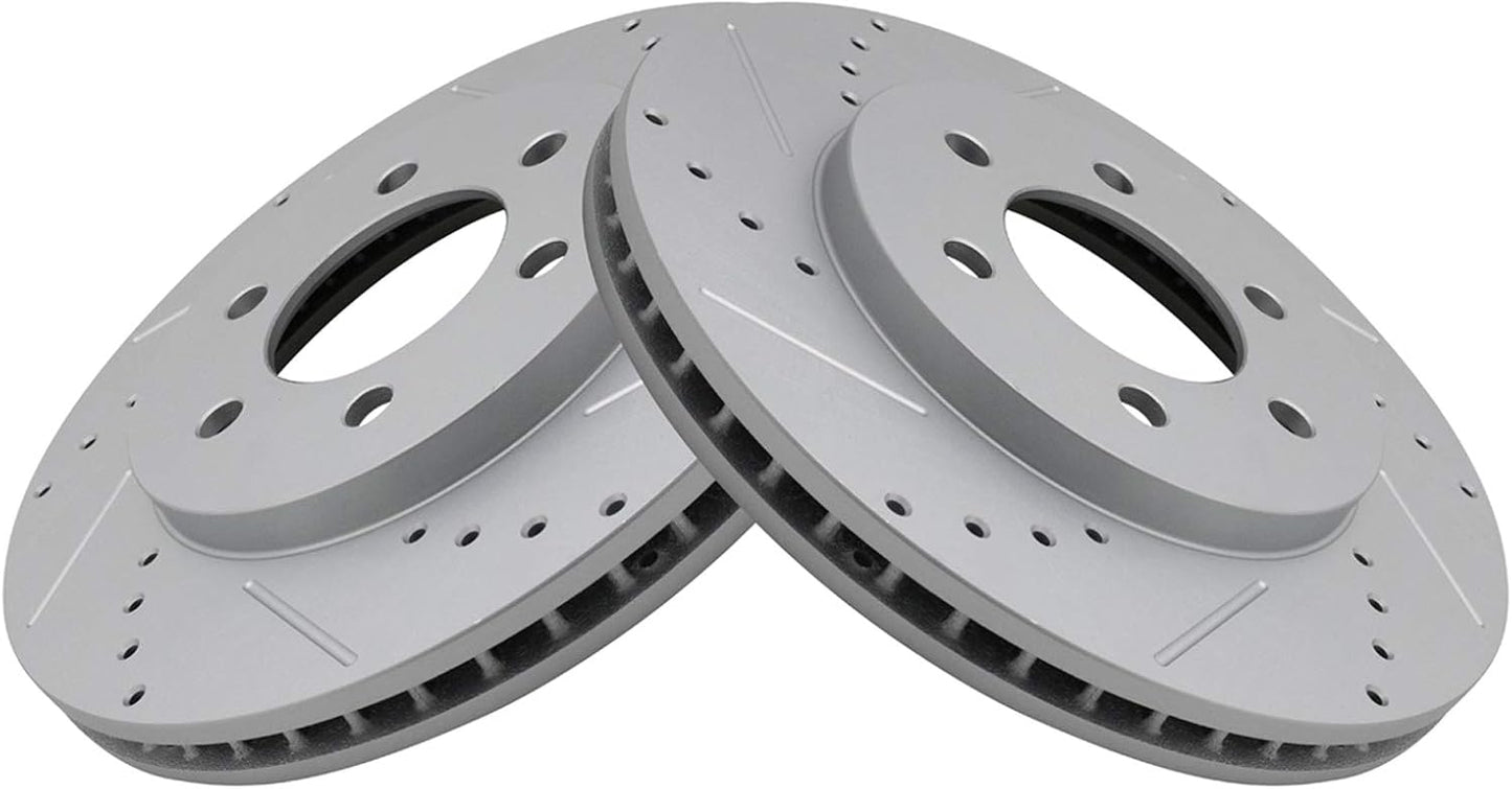 TRQ Front Performance Brake Rotors Set for Ford Expedition