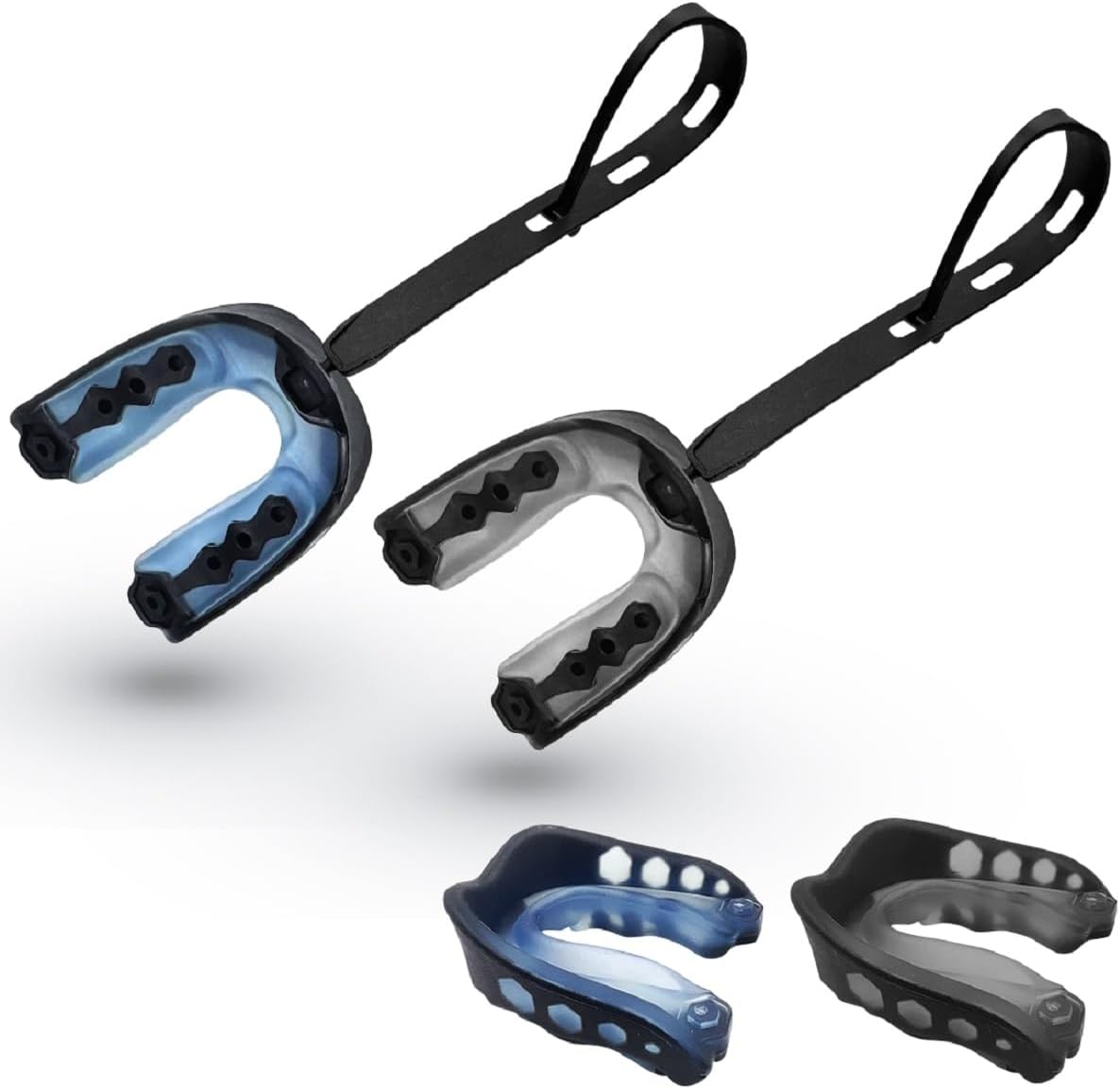 Protective 2Pcs Football Mouthguards - Youth & Adult Sizes - Ideal for Contact Sports