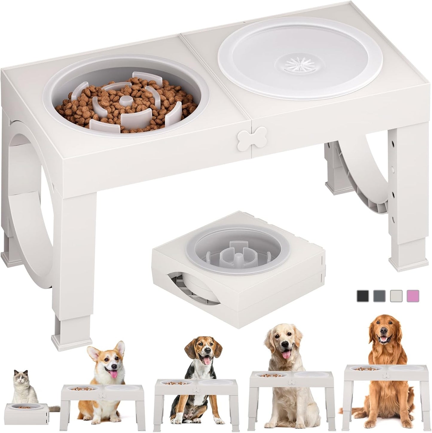XIAZ Elevated Dog Bowls for Healthy Eating and Digestion