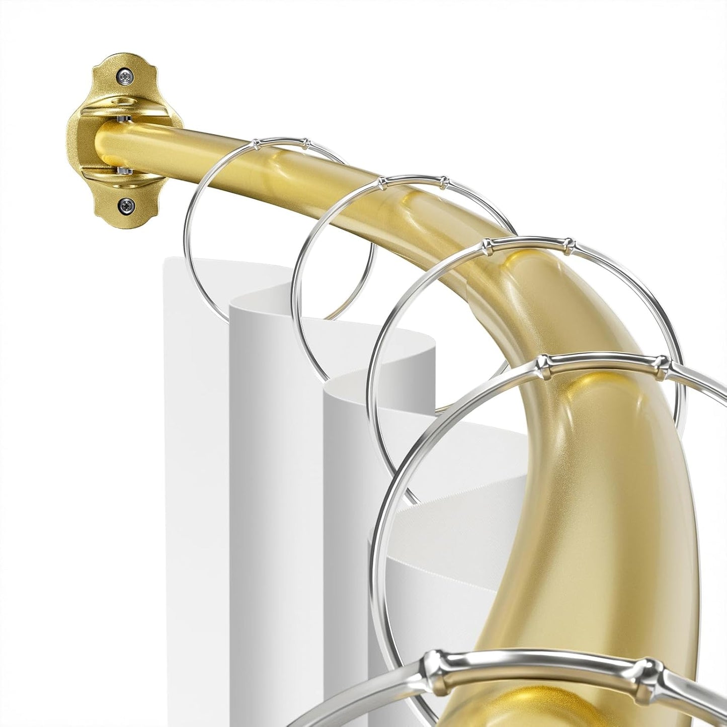 Curved Shower Curtain Rod Adjustable 40-72 inches Gold Finish