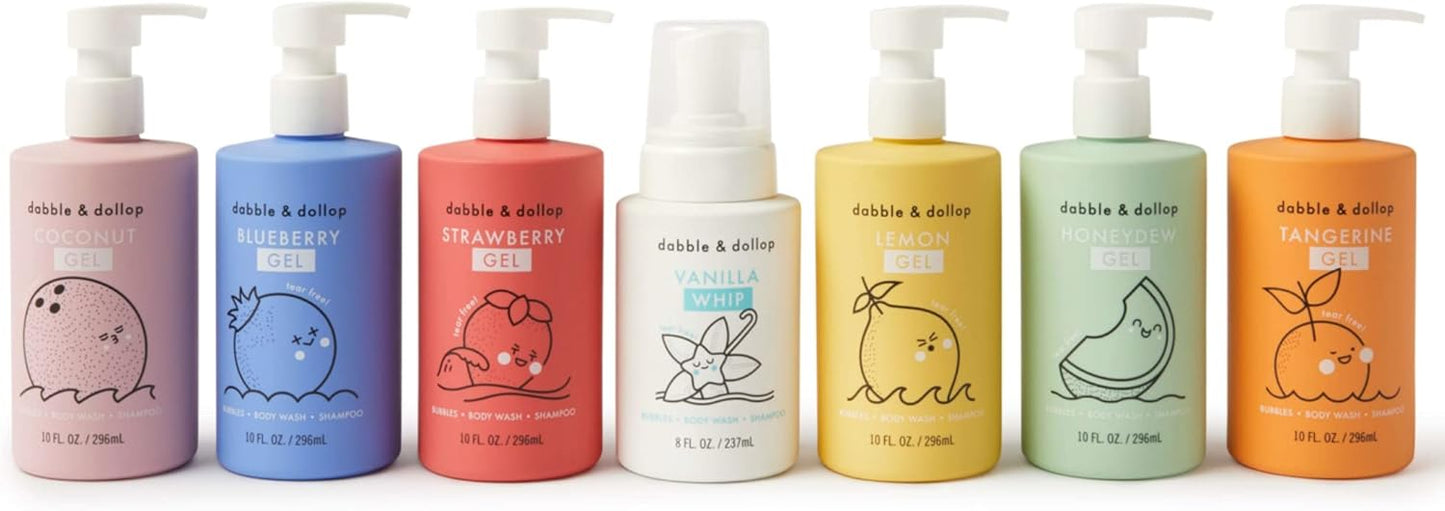 Dabble & Dollop Rainbow of Bubbles 4-in-1 Bath Set for Kids