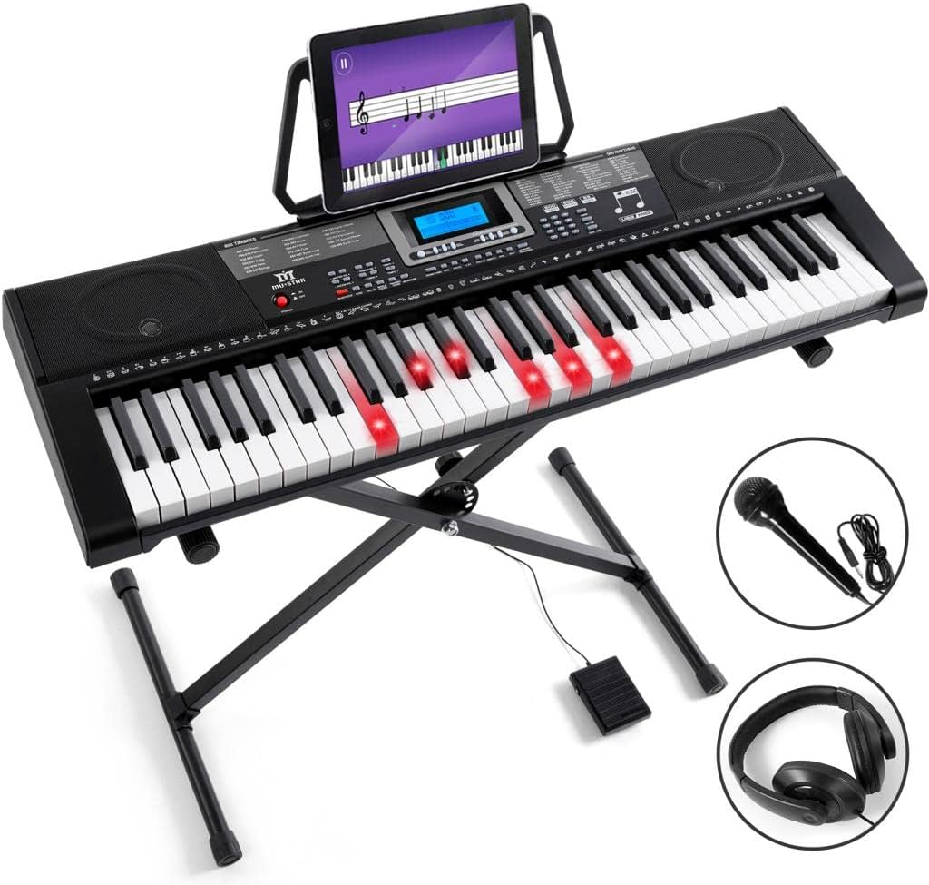 MUSTAR Electric Keyboard: Lighted Keys, Ideal for Beginners!