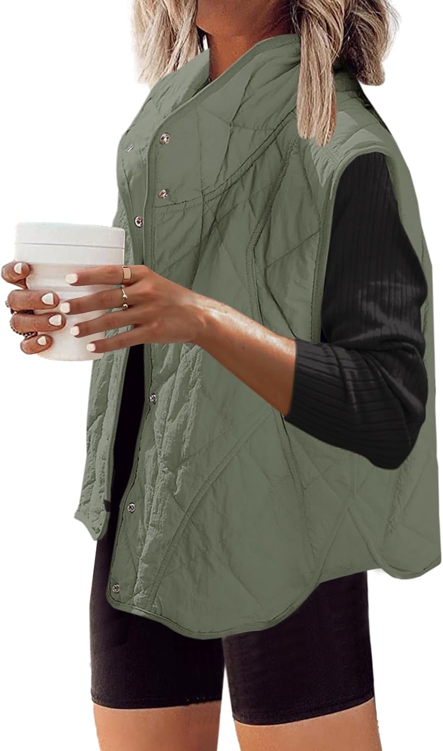 Womens Puffer Vest Quilted Lightweight Outerwear for Fall