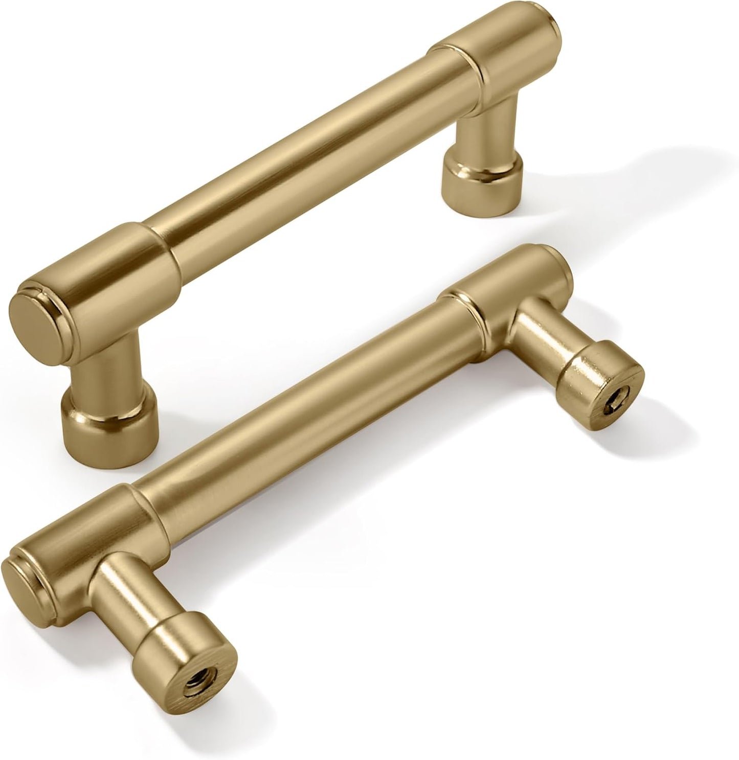 Brushed Brass Cabinet Pulls 10 Pack for Kitchen and Cabinets