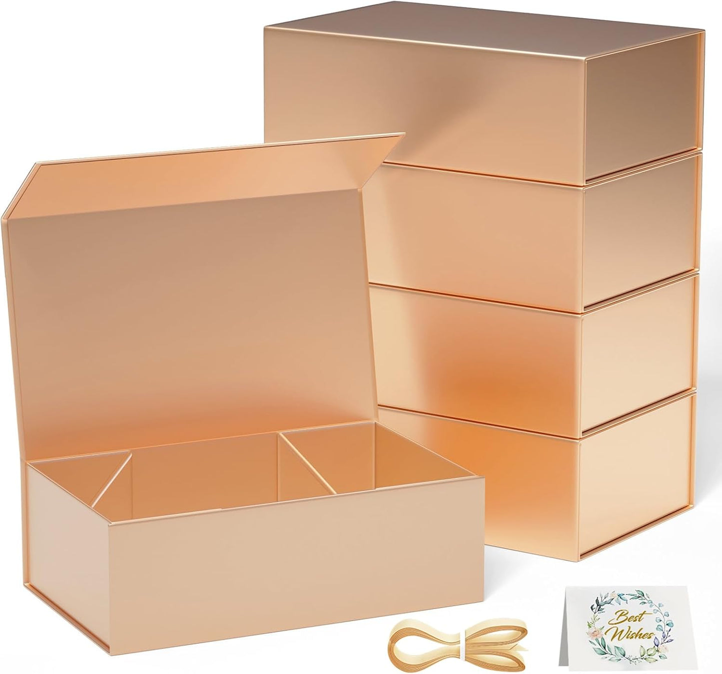 Rose Gold Gift Box Set - 5 Pack for All Occasions and Events
