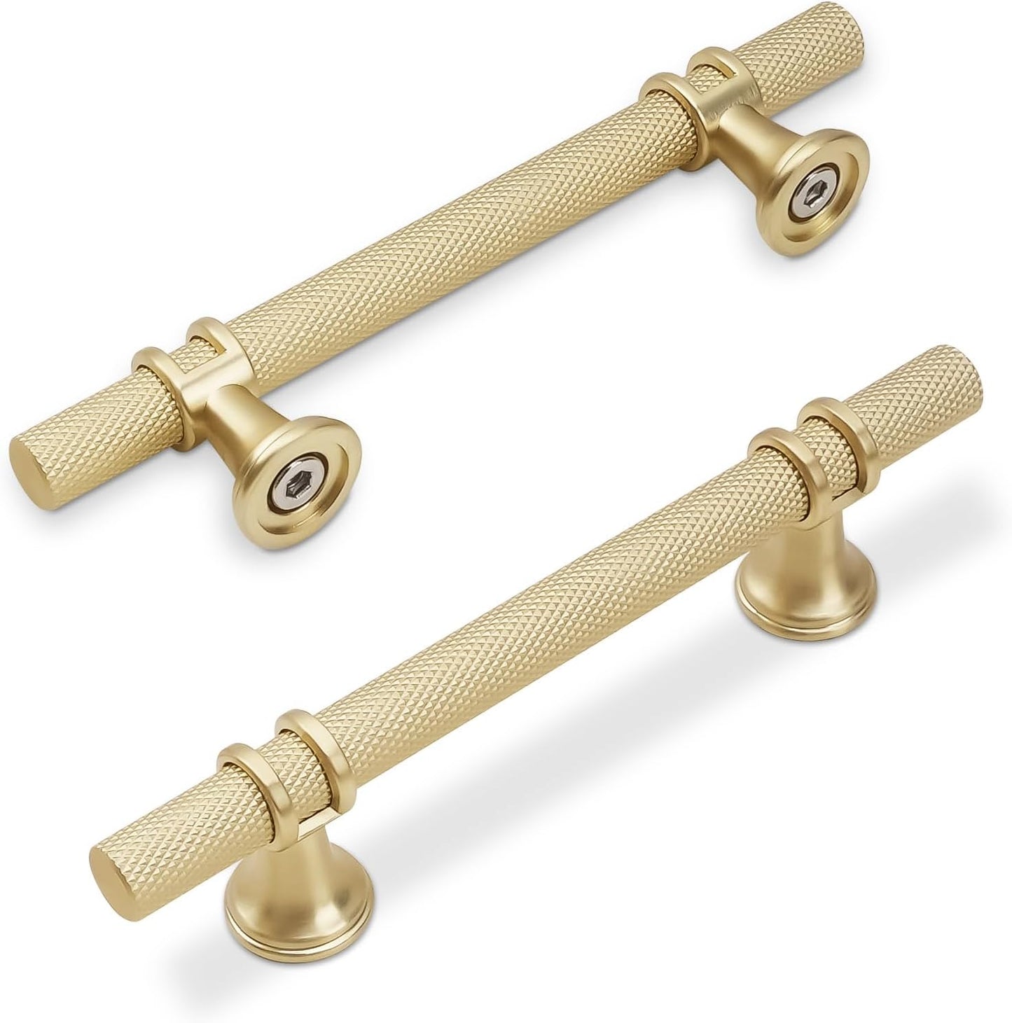 10 Pack 3-3/4 Inch Brushed Gold Cabinet Pulls for Kitchen