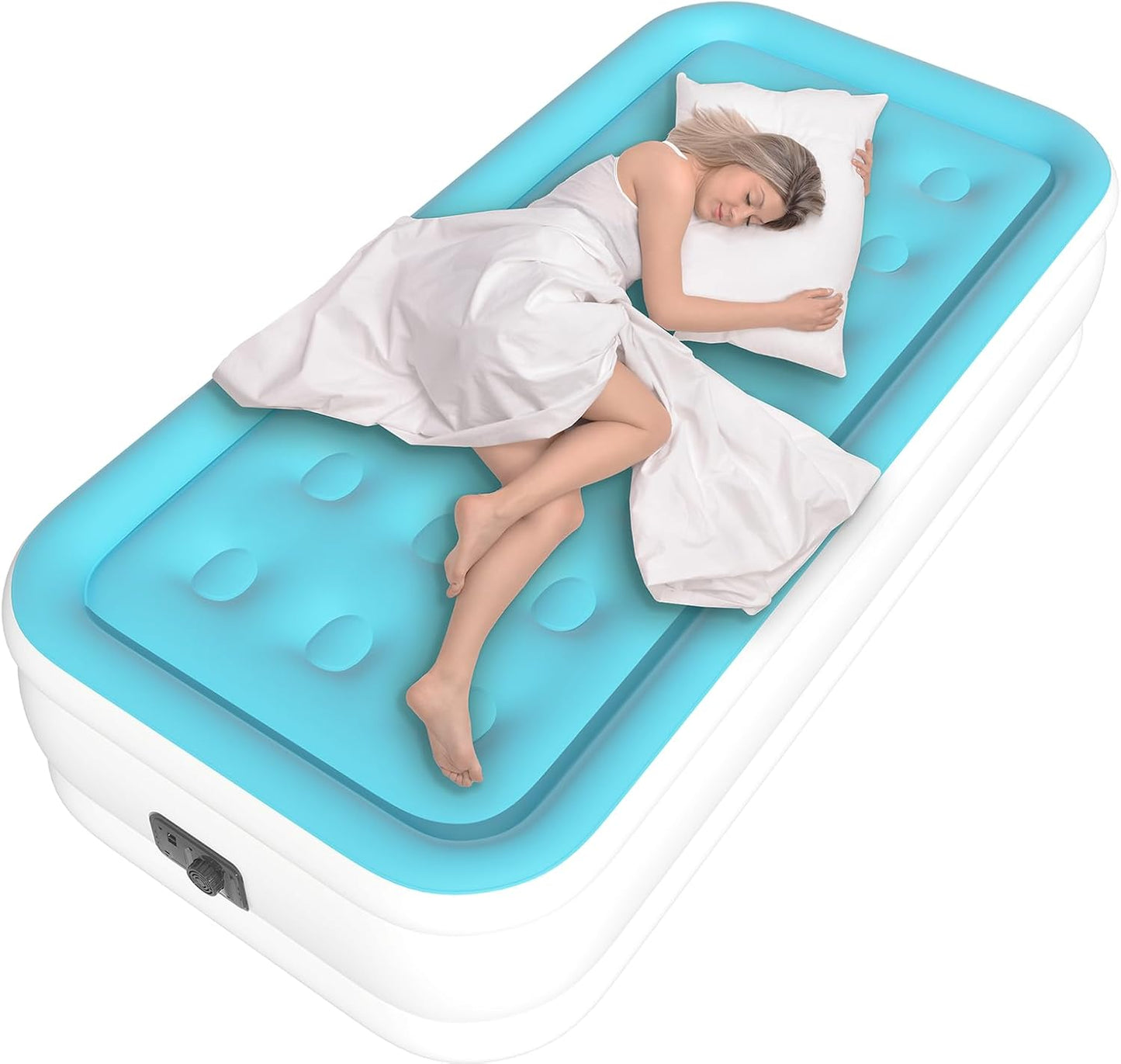 Twin Air Mattress with Built-in Pump for Home and Guests