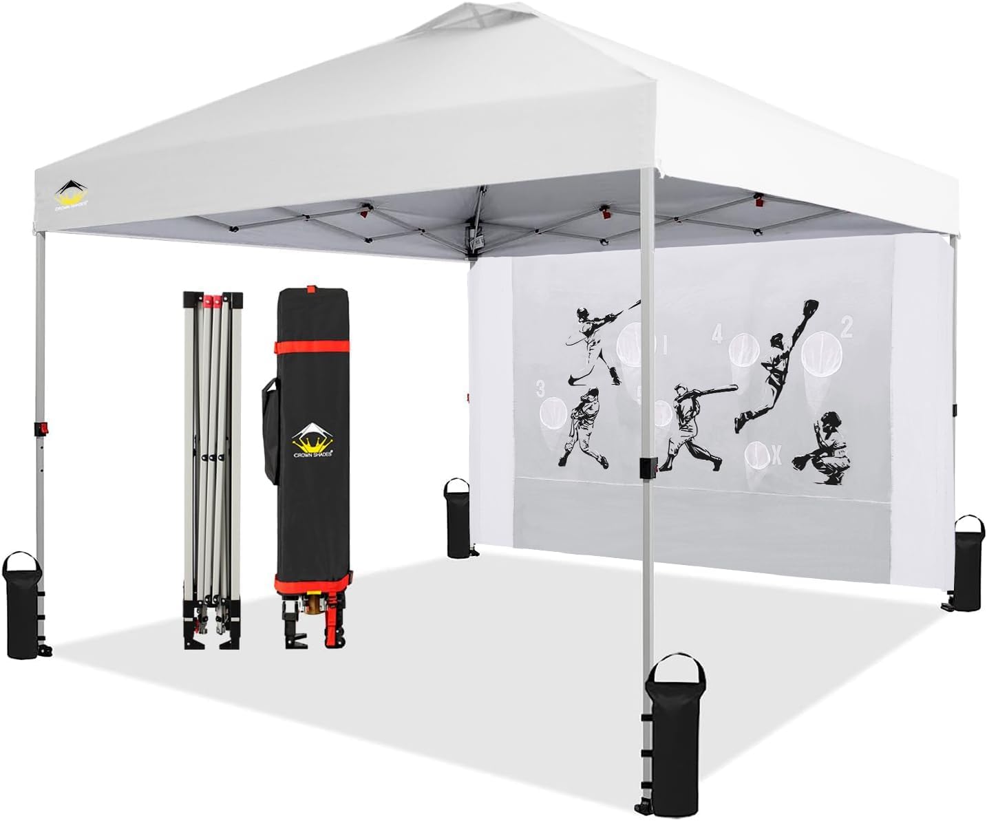 CROWN SHADES 10x10 Pop Up Canopy Tent with Game Netting