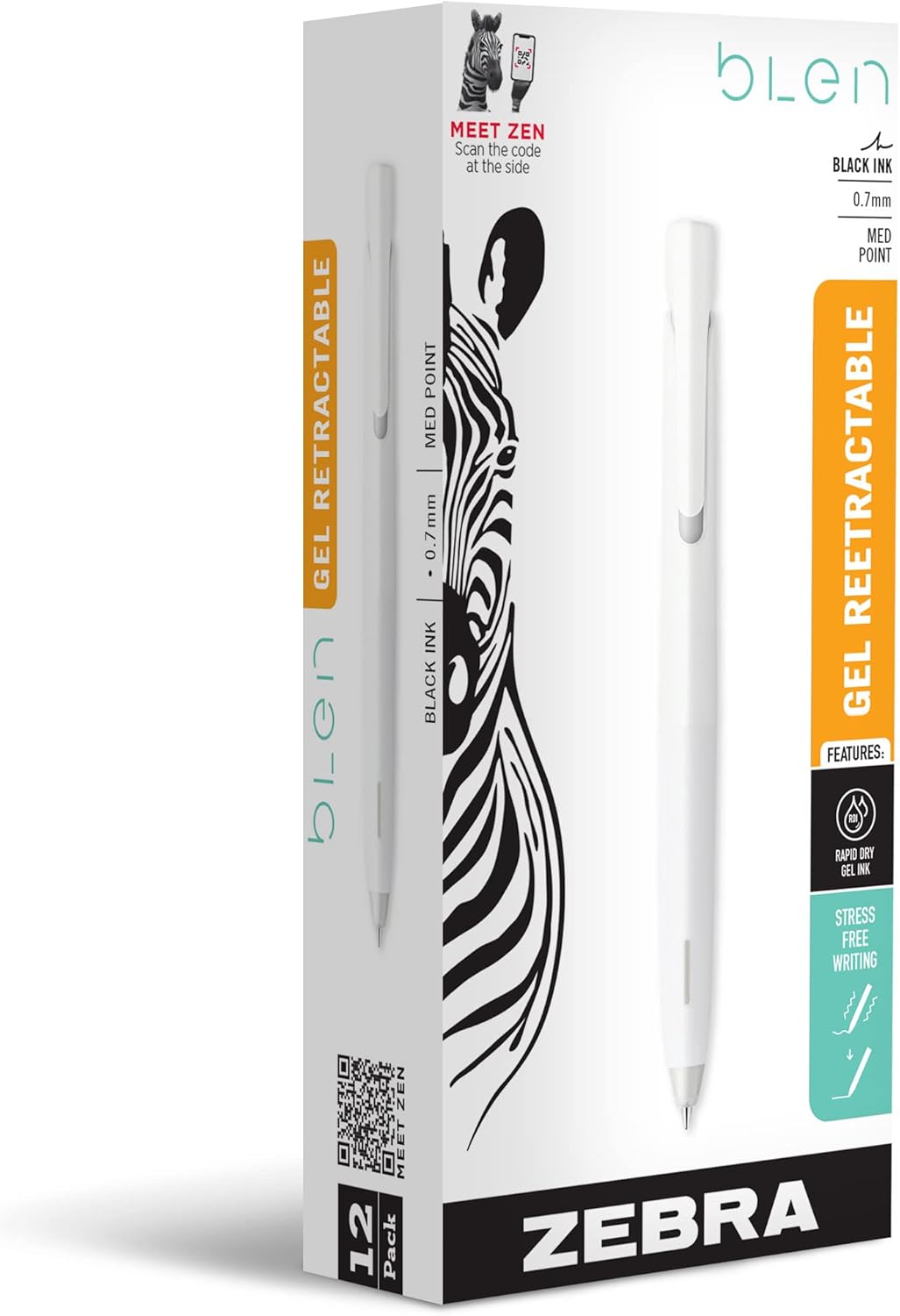 Zebra Pen bLen Retractable Gel Pen for Smooth Writing