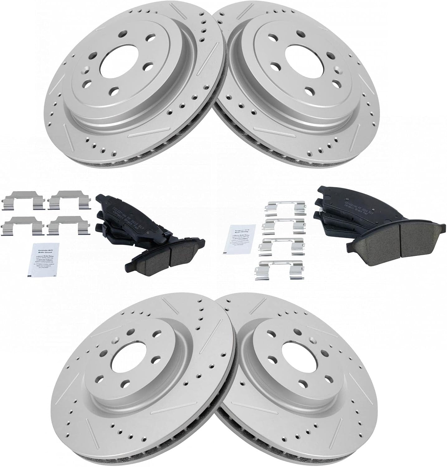 TRQ Performance Brake Pad & Rotor Kit for Cadillac SRX 2010-2016
