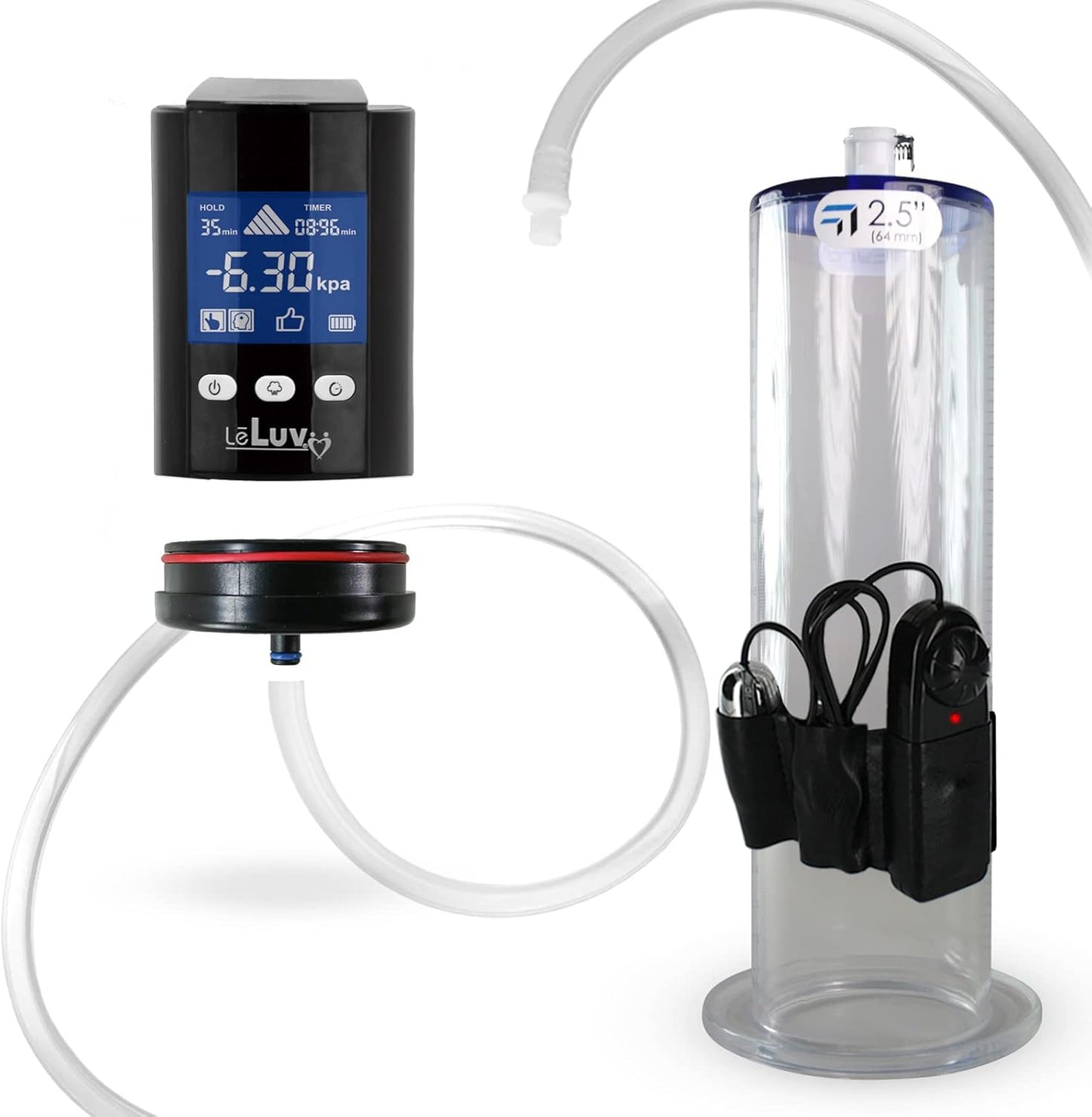 LeLuv Black iPump Smart LCD Head with Adapter for Comfort