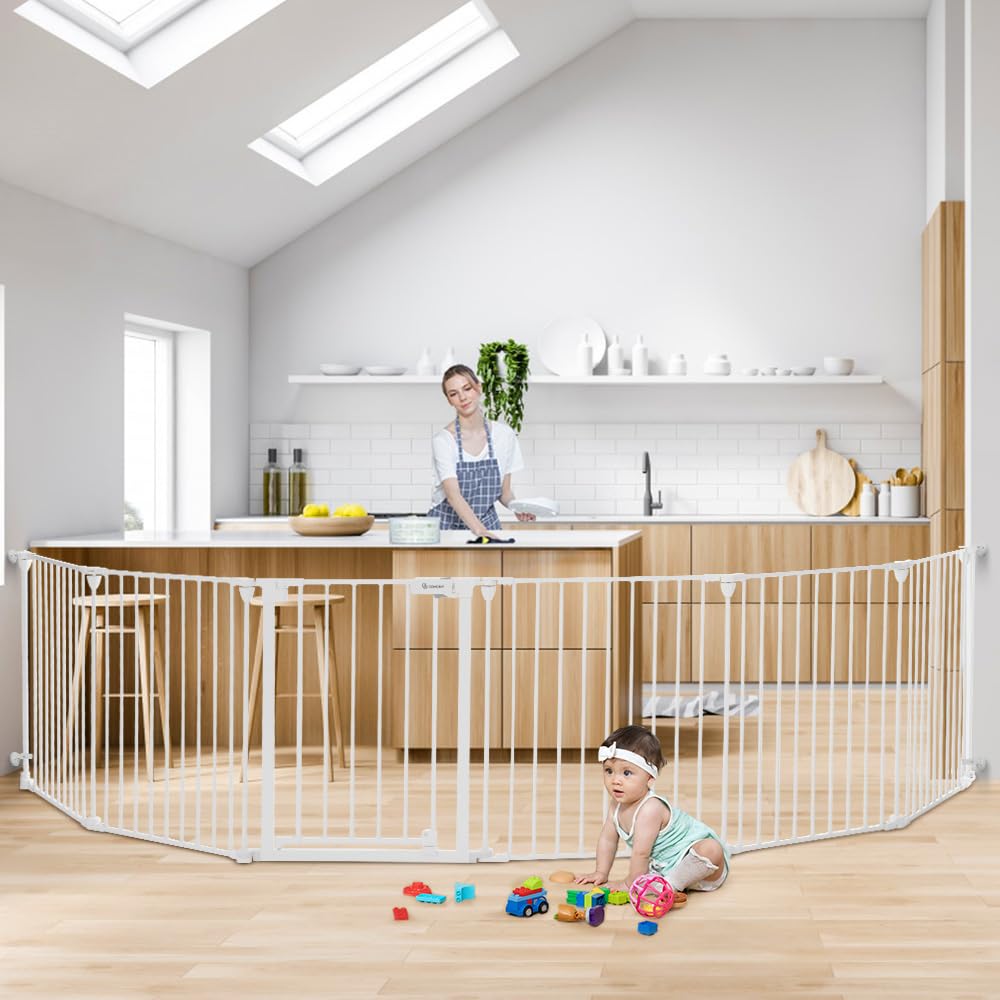 150ft' Extra Wide Baby Gate With Door - Safe Play Area Solution