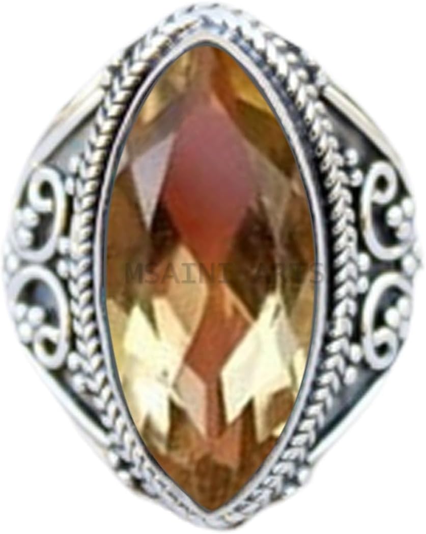 Solid 925 Sterling Silver Ring for Women with Mystic Quartz