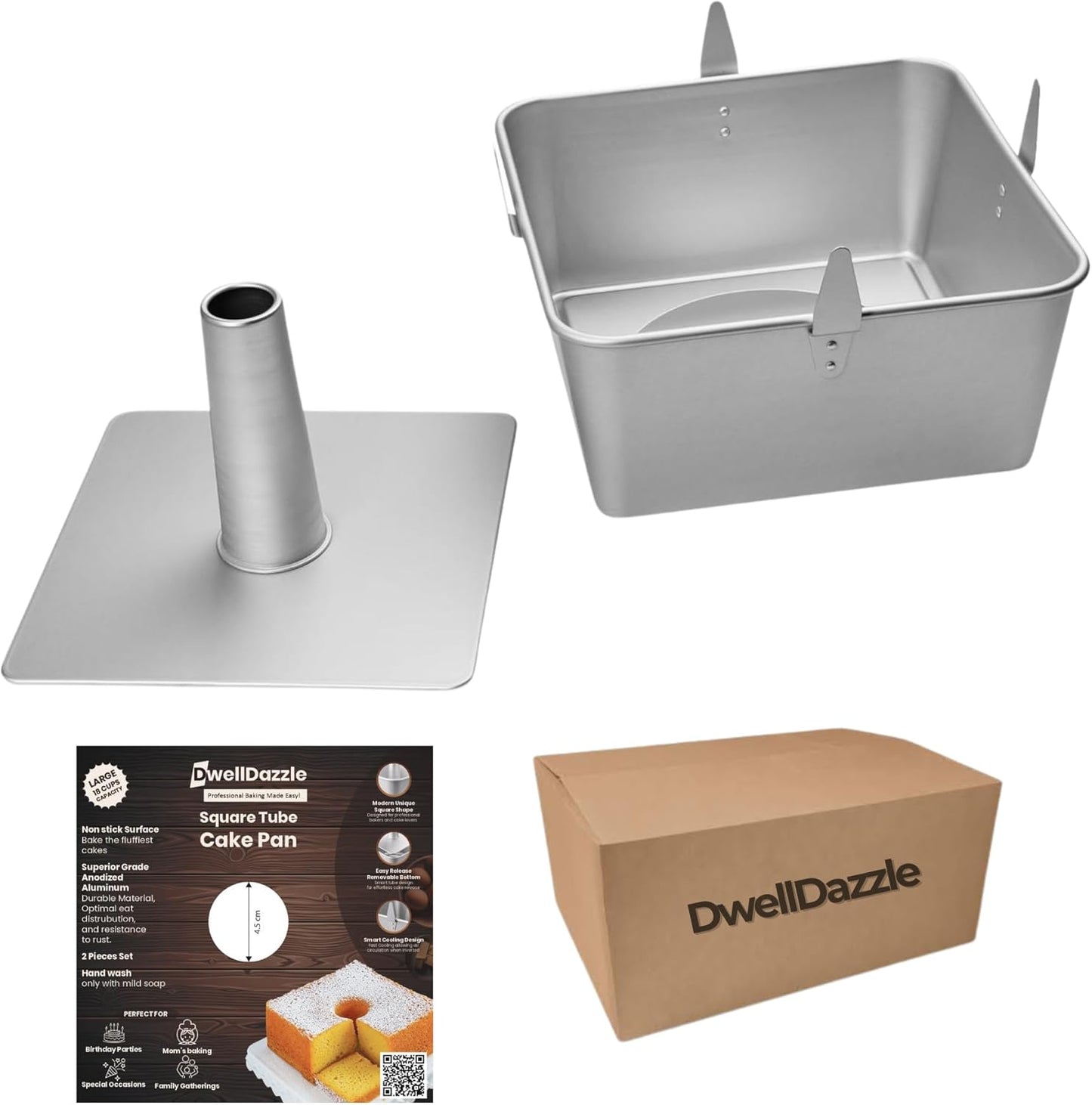 Square Tube Cake Pan Set for Perfect Angel Food Cakes